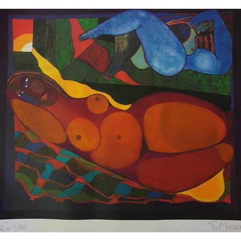 Theo Mackaay - Theo Mackaay, zeefdruk. Twee vrouwen in de zon kopen? Bied vanaf 90!