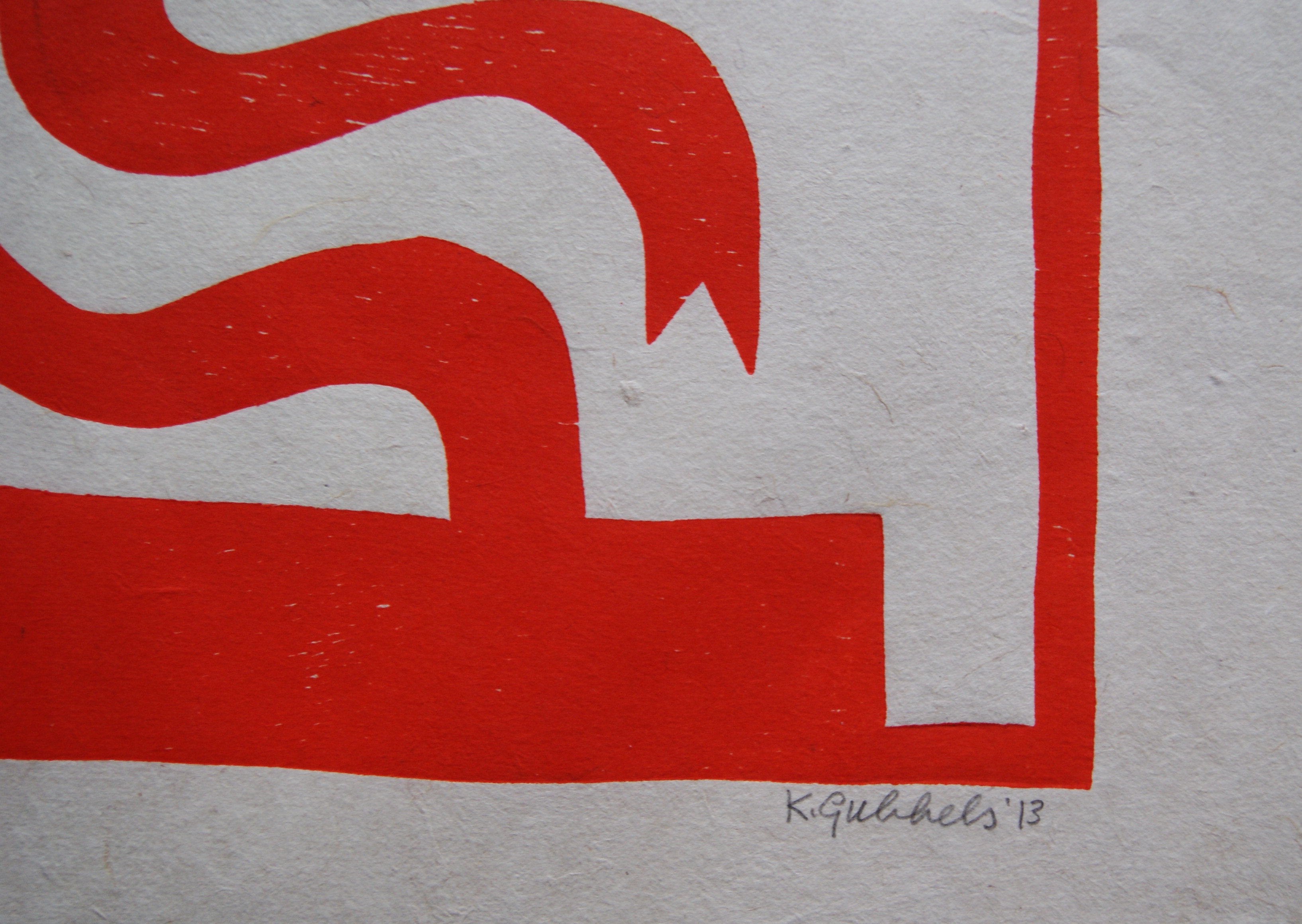 Klaas Gubbels - houtdruk 'Gespiegeld' - 2013 - oplage 40 ex. kopen? Bied vanaf 295!