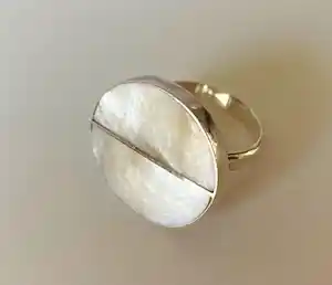 925 Zilver - Ring met parelmoet inleg verkocht voor € 1!