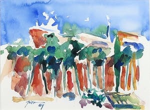 Piet Snoeren - Aquarel, Boszicht kopen? Bied vanaf 1!