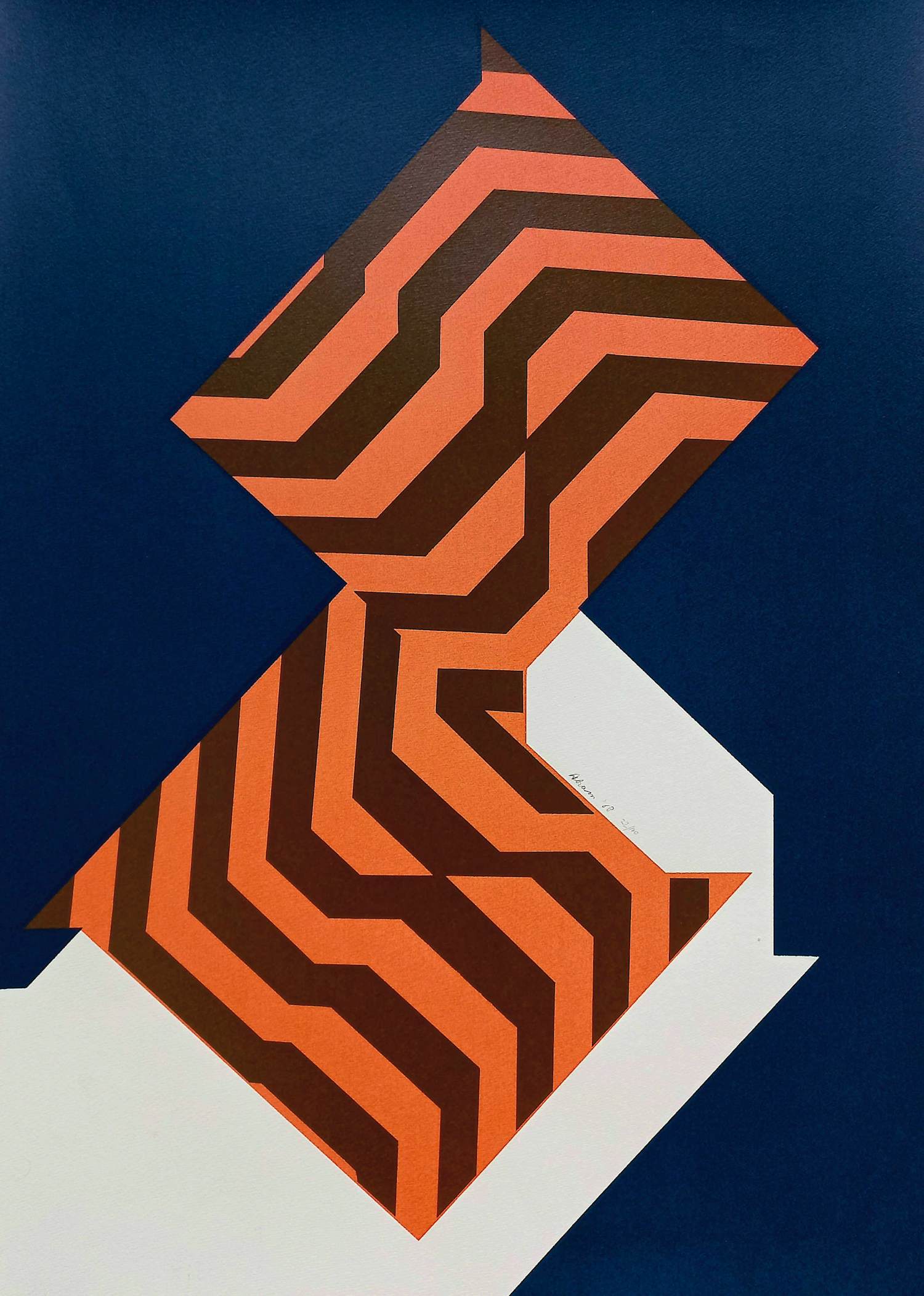 Ronald Abram - Geometrisch abstract, zeefdruk kopen? Bied vanaf 75!