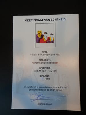 Herman Brood - SCULPTUUR HOREN ZIEN EN ZWIJGEN GROOT!! kopen? Bied vanaf 245!