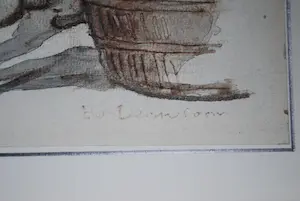 Bob Denneboom - Frankrijk: de twee stenen trappen - aquarel, fraai ingelijst kopen? Bied vanaf 50!