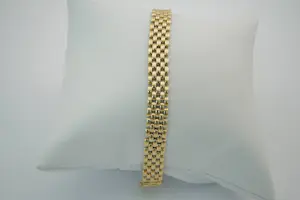 3 - Fraaie, 14 karaats gouden armband - platte schakel kopen? Bied vanaf 750!