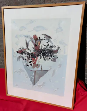 Ger van Elk - Pale London Blue, zeefdruk op fotolitho (ingelijst, groot!) kopen? Bied vanaf 395!