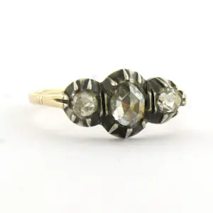 14k goud met zilveren ring met roos geslepen diamanten tot. 0.50ct kopen? Bied vanaf 460!