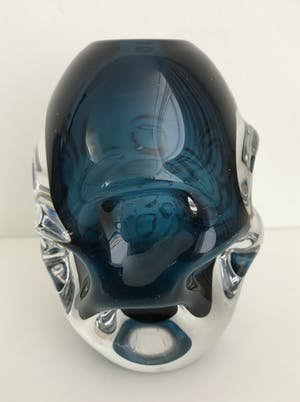 Jan Beranek - Skrdlovice glassworks zware blauwe designvaas kopen? Bied vanaf 20!
