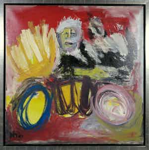 Martin van Wordragen - Olieverf op doek, Koningin en moeder - Ingelijst (Groot) verkocht voor € 250!