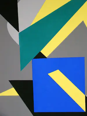 Andre Bloc - Abstracte compositie - 1952 - Pochoir in gouachekleuren kopen? Bied vanaf 120!