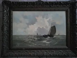 Jacob Willem Gruijter - Zeilschip op zee. kopen? Bied vanaf 450!