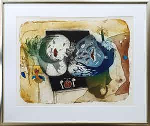 Michel van Overbeeke - Meal II - Ingelijst verkocht voor € 75!