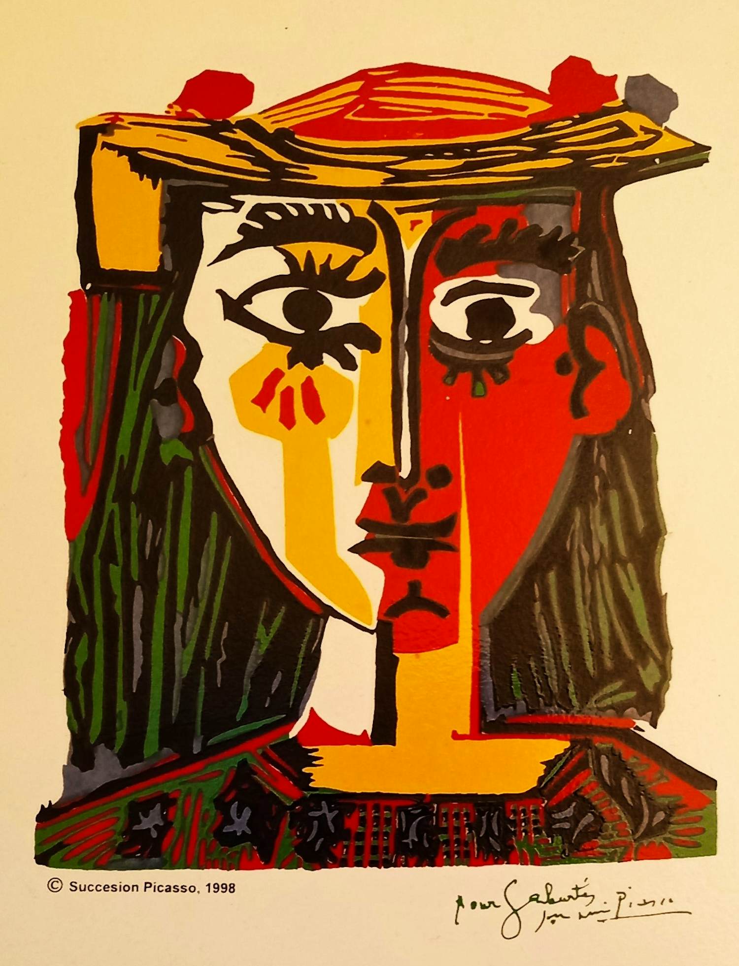 Pablo Picasso - Tegel 'Buste de Femme au Chapeau' kopen? Bied vanaf 49!