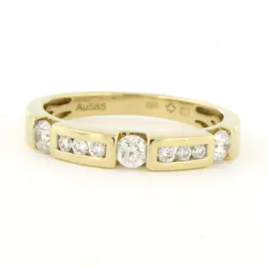 Acheter14k geel gouden ring bezet met briljant geslepen diamant tot. 0.50ct? Enchérissez de 500!