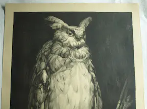 Adriaan van 't Hoff - Lithografische prent , Oehoe – Uitgegeven door De V.AE.V.O. –100x75 cm kopen? Bied vanaf 60!