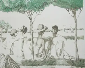 Cees Landsaat - Zomerse dag aan het water. kopen? Bied vanaf 95!