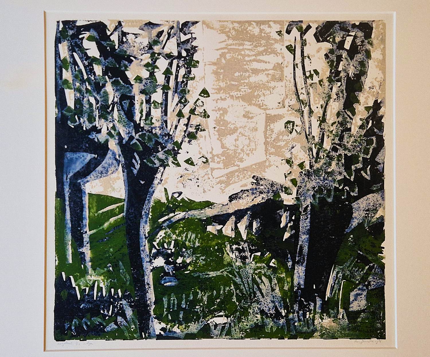 Ron Gennisse - Grote expressionistische kleuren lithografie - UNICA (1/1) - "Wilgen" gesigneerd kopen? Bied vanaf 39!
