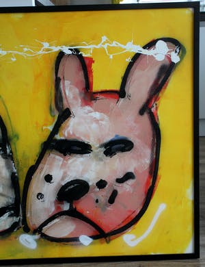Herman Brood - acryl op doek: Clown & hond (HBM certificaat + museum tentoonstellingscatalogus) kopen? Bied vanaf 4999!