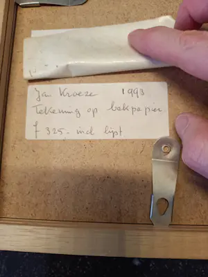 Jan Kroeze - Tekening op bakpapier kopen? Bied vanaf 150!