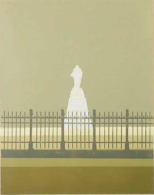 Johan Timmers - Lino, Z.T. Standbeeld achter hek - Ingelijst kopen? Bied vanaf 1!