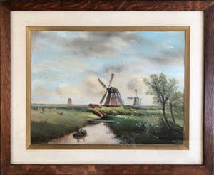 Hermans Dens - "Landschap bij een Rivier met Molen" kopen? Bied vanaf 20!