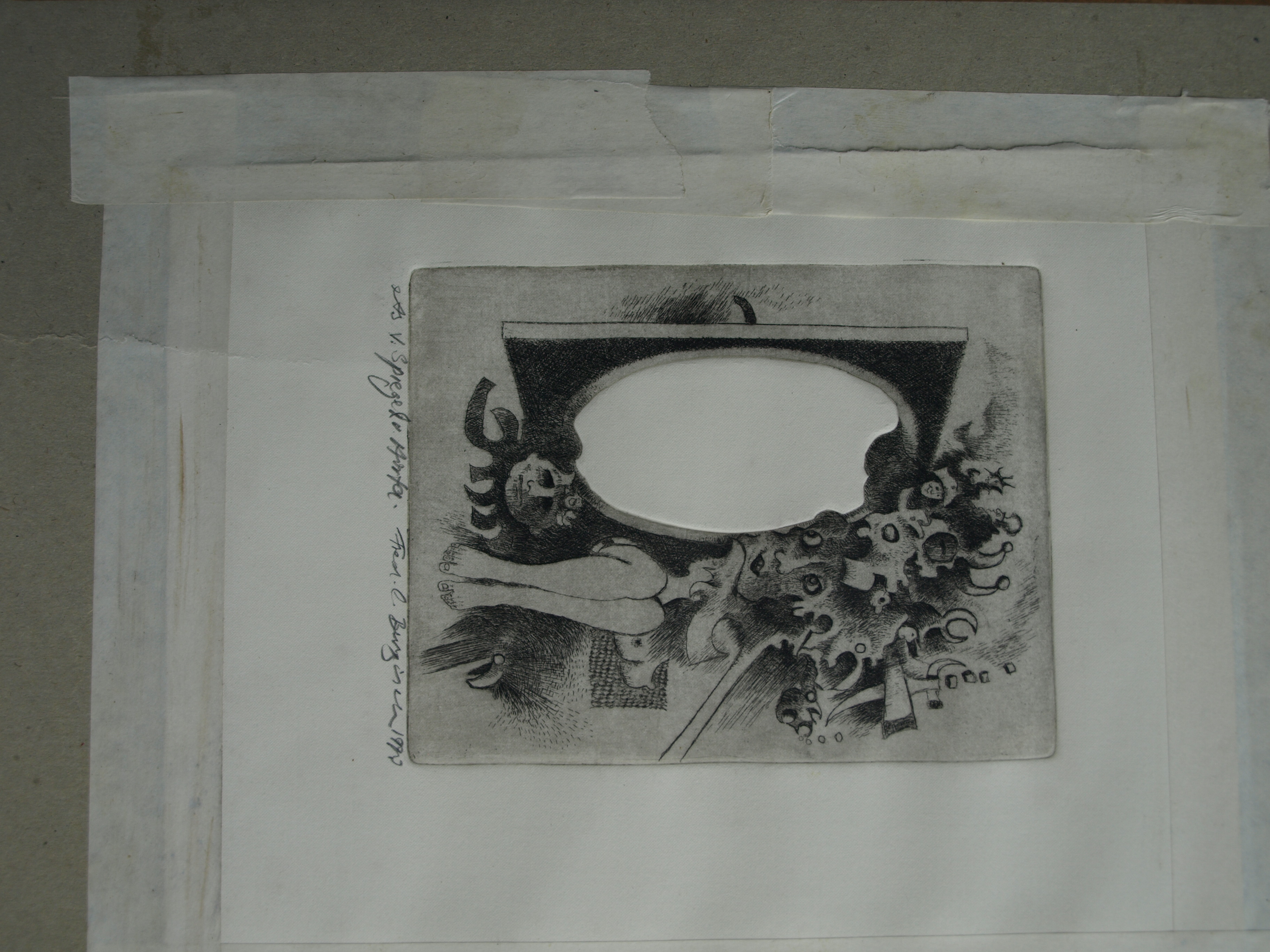 Niet of onleesbaar gesigneerd - Ets, Voor de Spiegel – gesigneerd - 1970 kopen? Bied vanaf 1!