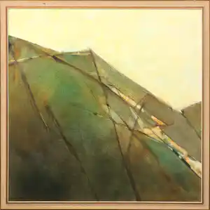 Evelien Scheffer - Acryl op doek, Berglandschap - Ingelijst verkocht voor € 80!