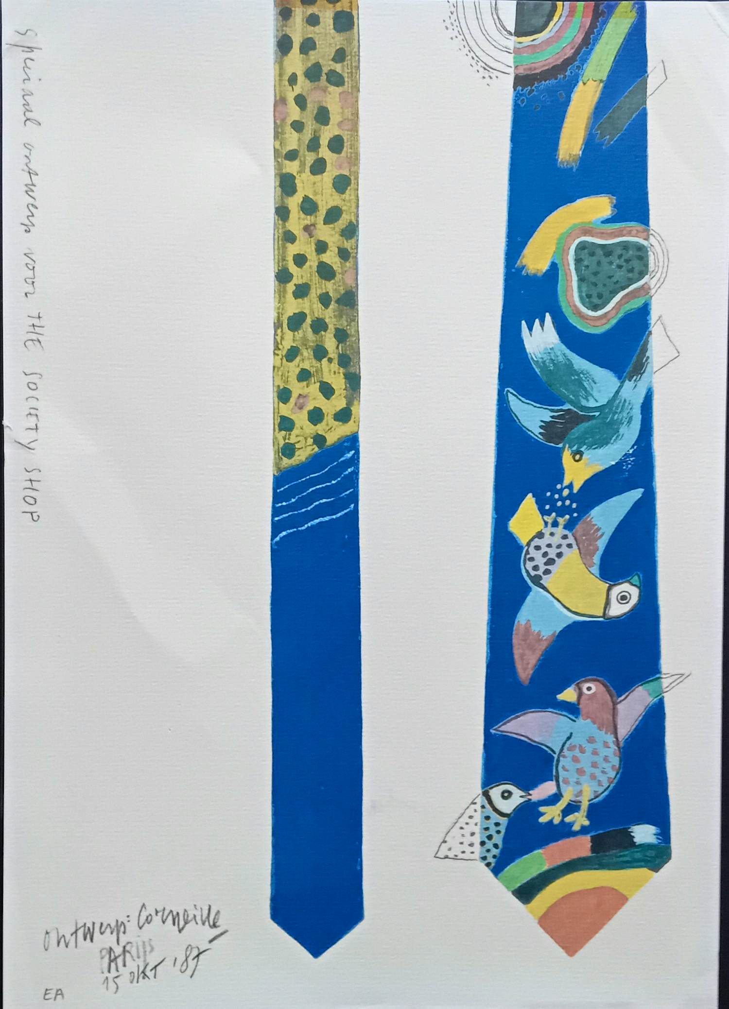 Corneille - Kleurenlitho THE TIE uit 1987 verkocht voor € 65!