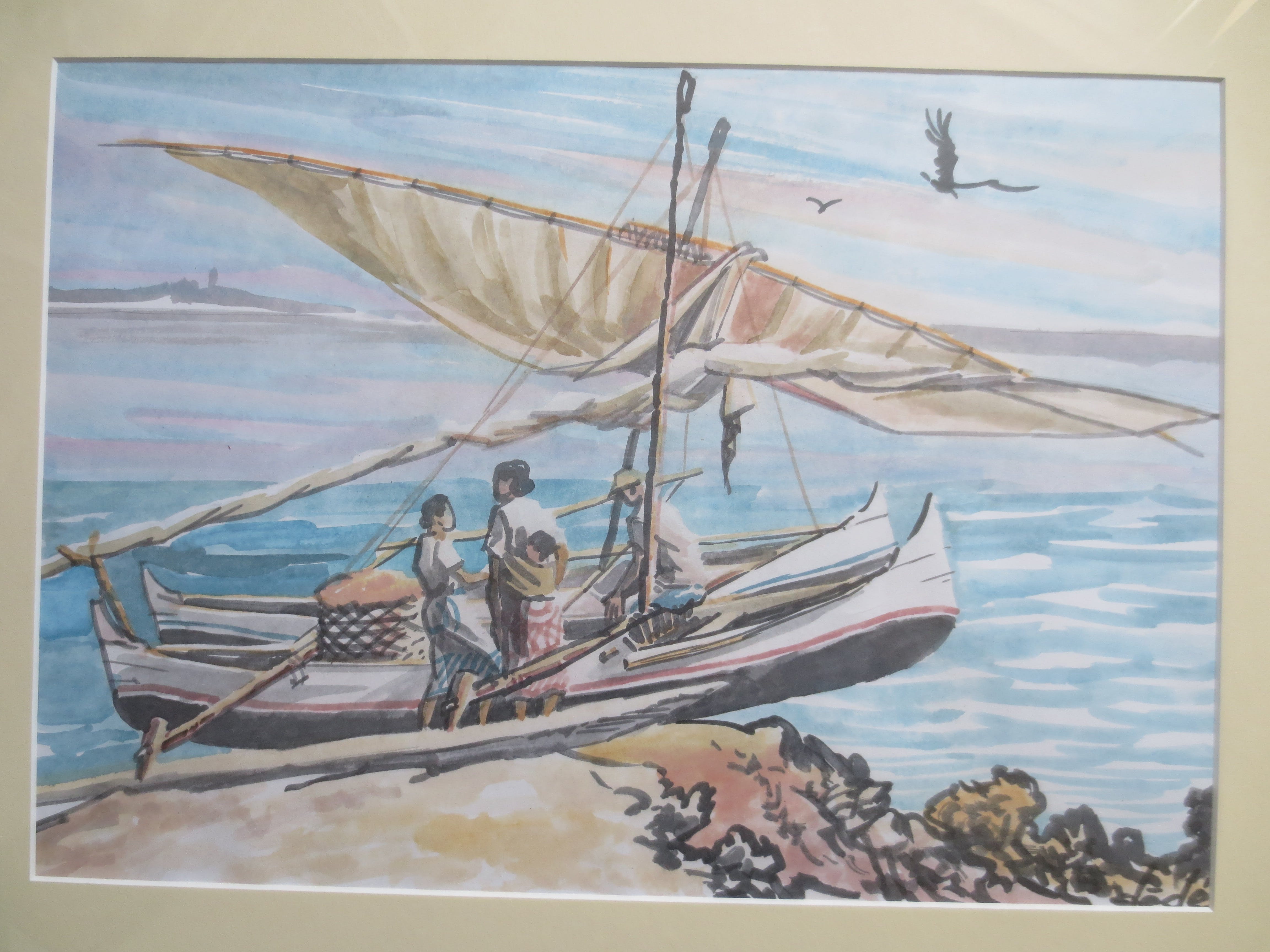 Niet of onleesbaar gesigneerd - Indonesie-Kustgezicht. kopen? Bied vanaf 1!