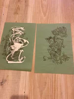 Theo Wolvecamp - twee originele tekeningen verkocht voor € 100!