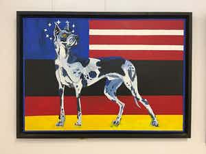 Ivo Kamphuis - Acryl op doek. Titel, "Duitse dog". verkocht voor € 80!