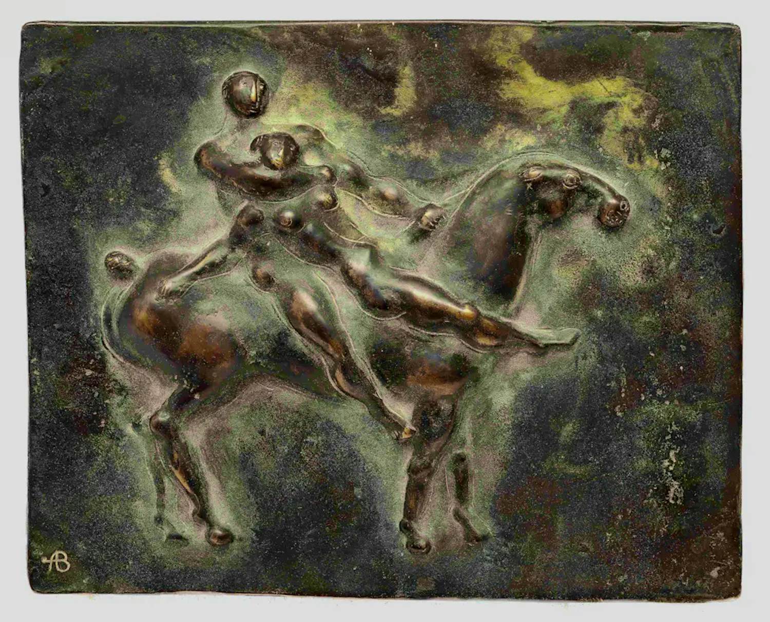 Buy Fons Bemelmans - Bronzen relief: 'Ruiters te paard'? Bid from 999!