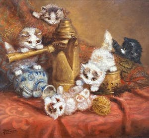 Johannes Wouterus van Trirum - C429 - Spelende kittens kopen? Bied vanaf 400!