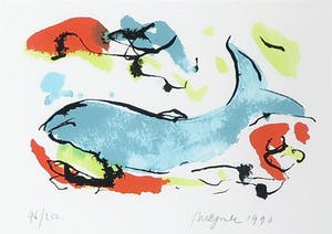 Nic Jonk - Zeefdruk, Zonder titel - Ingelijst kopen? Bied vanaf 50!