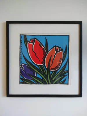 Henk Schiffmacher - Tulpen - zeefdruk, ingelijst kopen? Bied vanaf 75!