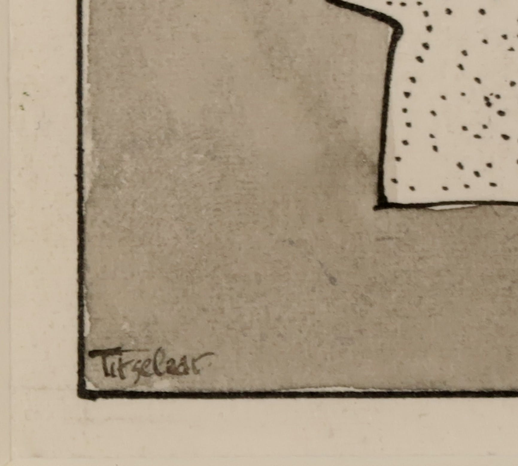 Henri Titselaar - Inkttekening, Abstracte compositie + boek - Ingelijst kopen? Bied vanaf 50!