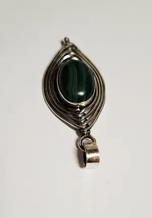 Nieuwe zilveren hanger met malachiet kopen? Bied vanaf 65!