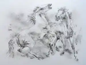 Piet Klaasse - Paarden, litho verkocht voor € 55!
