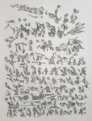 Henri Plaat - Compositie met figuurtjes, litho kopen? Bied vanaf 45!