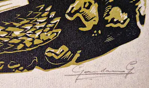 Gerard Gaudaen - Mooie kleuren Houtsnede "schildpadden" - gelimt. oplage (67/225) - potloodges. kopen? Bied vanaf 34!