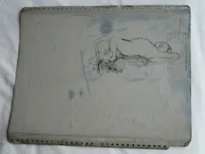 Metten Koornstra - Originele drukplaat , “Man op bed” – ca 1965 kopen? Bied vanaf 1!