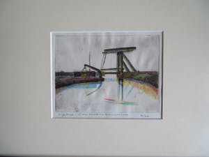 Dirk Breed - Brug in Landschap - Gemengde techniek (uniek) kopen? Bied vanaf 80!