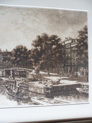 Cornelis Brandenburg - Ets - Oude Schans te Amsterdam ( Groot ) kopen? Bied vanaf 120!