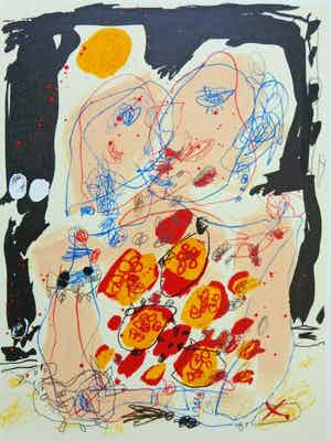 Kees Salentijn - VESTIDOS II / KLEURZEEFDRUK / 66x51cm / KADER / SIG verkocht voor € 55!