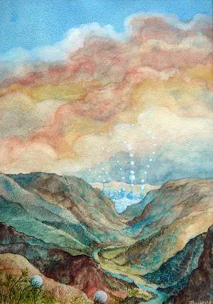 Machteld Hooyen - Summerballad -aquarel circa 1980- kopen? Bied vanaf 35!
