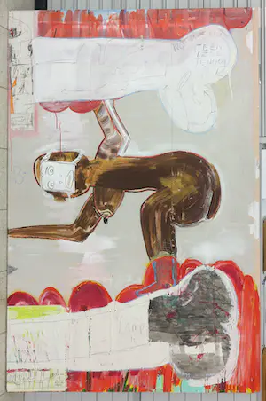 Joop Stoop - Gemengde techniek op paneel, Geen zee te hoog (Zeer groot) kopen? Bied vanaf 200!