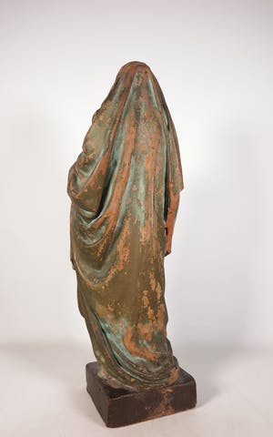 Heiligenbeeld - Groot terracotta beeld van de Heilige Elizabeth kopen? Bied vanaf 40!