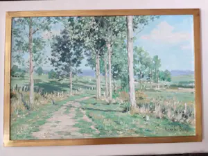 Anneke Boot - Zonnig heidelandschap met bomen kopen? Bied vanaf 180!