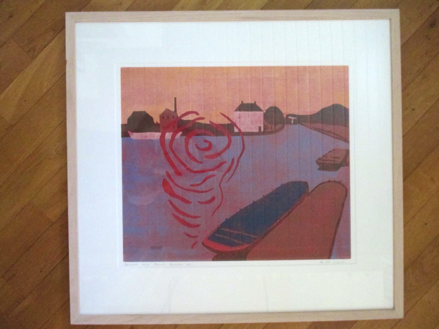 Henriette Boerendans - Houtsnede "De Kolk 6 januari" in mooie Barth lijst! kopen? Bied vanaf 1!