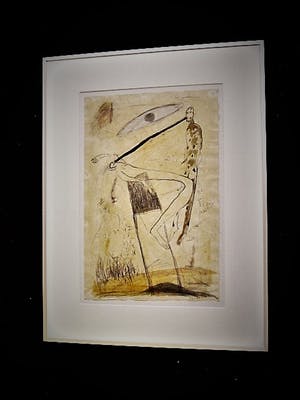 Margot de Jager - werk uit 1984 - Expressionistische gemengde techniek "Tiger Man" gesigneerd kopen? Bied vanaf 30!