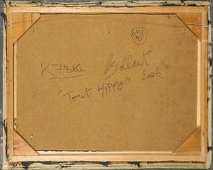 Jan Bollaert - Acryl op papier, Hippo - Ingelijst kopen? Bied vanaf 80!